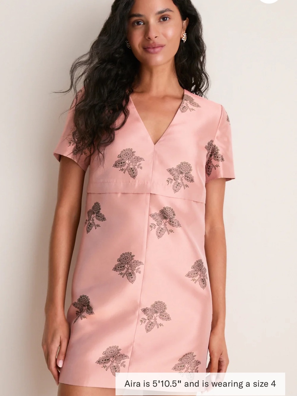 Tuckernuck Blush Pink Floral-Printed V-Neck Mini Dress